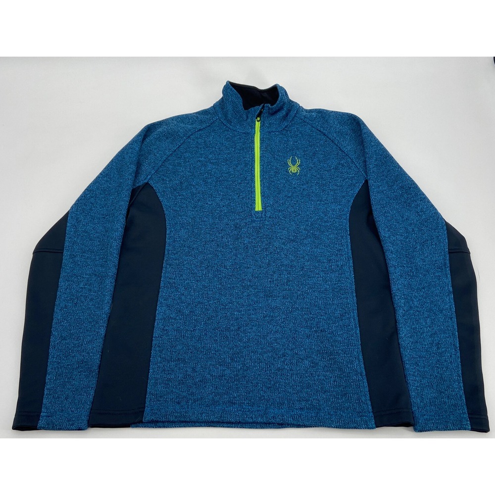 Spyder Men's Sz Medium Blue‎ Lightweight Long Sleeve Quarter Zip Sweater
